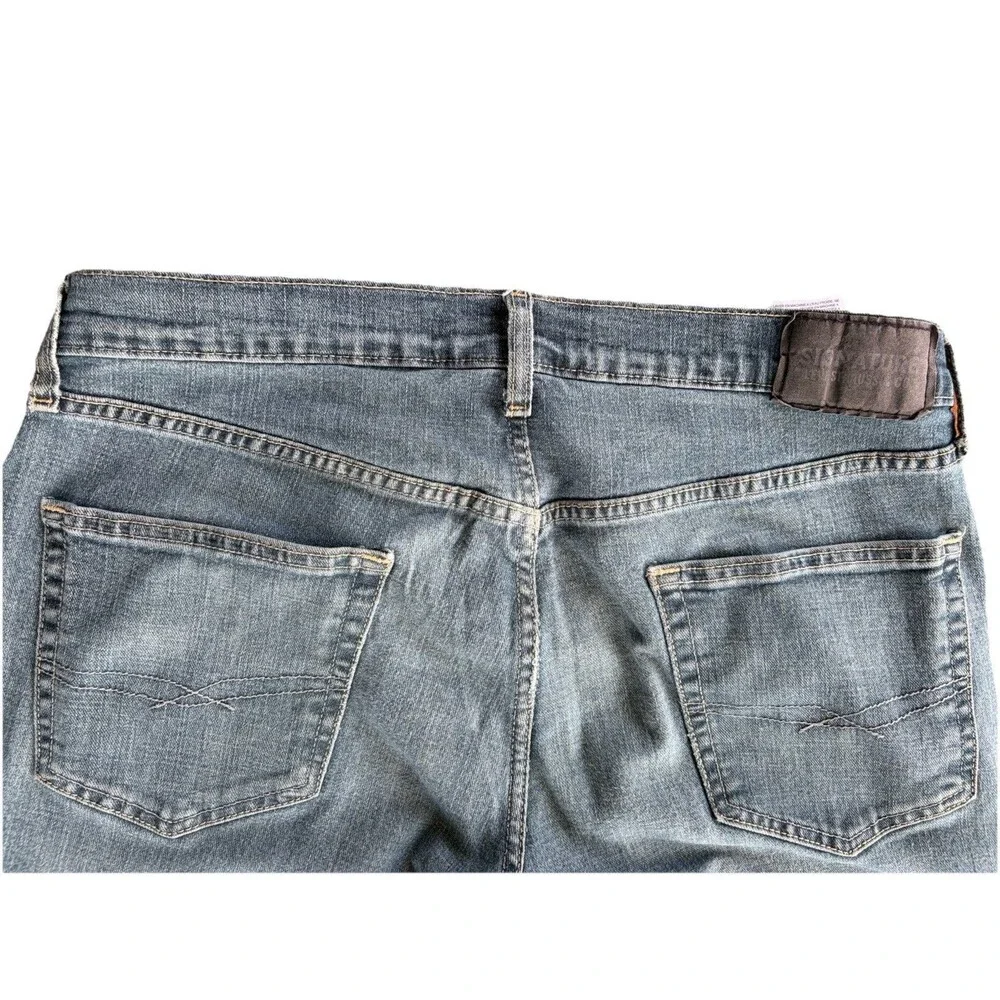 Levi Strauss Signature Jeans Mens 34x34 Relaxed Fit Straight Fit Blue Faded